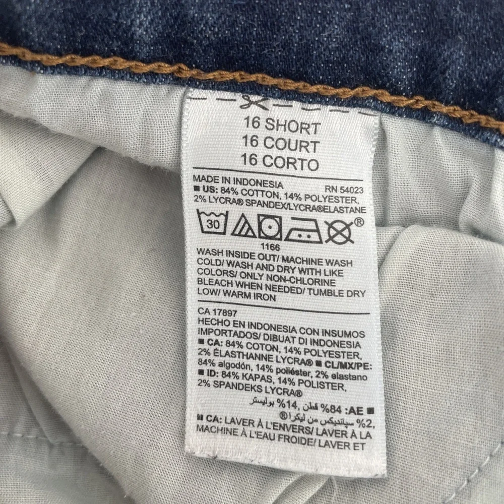 Old Navy Jeans Womens 16 Short Curvy Straight Richmond‎ Stretch Dark Denim